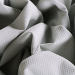 Pearl silver stretch cotton piqué fabric | new tess
