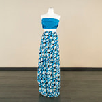 Blue floral silk crepe de chine fabric | new tess