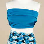 Blue floral silk crepe de chine fabric | new tess