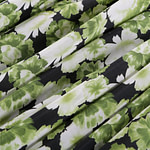 Green floral pattern crepe de chine fabric | new tess