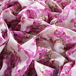 Fuchsia floral pattern silk crepe de chine fabric | new tess