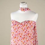 Silk georgette fabric printed in a multicoloured floral pattern | new tess