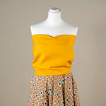 Viscose muslin fabric printed in a tie pattern in shades of yellow | new tess