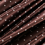 Brown micro polka dot silk satin fabric | new tess