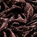 Brown micro polka dot silk satin fabric | new tess