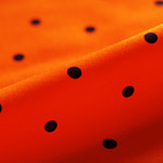 Orange polka dot silk satin fabric | new tess