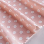 Pink polka dot silk satin fabric | new tess