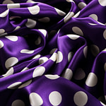 Purple polka dot silk satin fabric | new tess