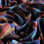 Optical geometric pattern pure silk crepe de chine fabric | new tess