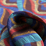Optical geometric pattern pure silk crepe de chine fabric | new tess
