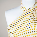 Yellow geometric pattern crepe de chine fabric | new tess