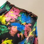 Pure silk satin fabric with a watercolour flower print | new tess