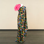 Pure silk satin fabric with a watercolour flower print | new tess