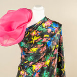 Pure silk satin fabric with a watercolour flower print | new tess