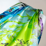 Flower print silk satin fabric | new tess