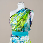 Flower print silk satin fabric | new tess