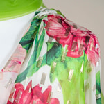 Floral print silk-blend lamé jacquard fabric | new tess