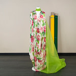 Floral print silk-blend lamé jacquard fabric | new tess