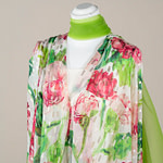 Floral print silk-blend lamé jacquard fabric | new tess