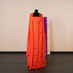 Coral chantilly lace fabric | new tess