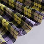 Lilac and yellow tartan fabric in pure wool | new tess