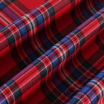 Red and blue tartan fabric in pure wool | new tess