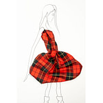 Black and red pure wool tartan fabric | new tess
