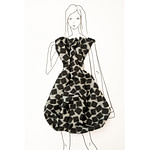 Black jacquard coupé fabric, cotton and silk | new tess