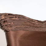 Chocolate fil coupé satin fabric | new tess
