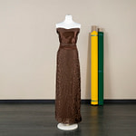 Chocolate fil coupé satin fabric | new tess