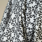 Black and white micro floral jacquard fabric | new tess