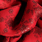 Lacquer-red, cloqué lurex jacquard fabric | new tess