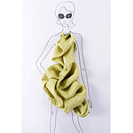 Acid green cloqué fabric in pure silk | new tess