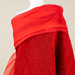 Embossed wool and silk fabric in a vibrant deep red shade | new tess