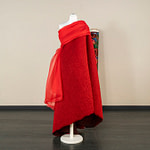 Embossed wool and silk fabric in a vibrant deep red shade | new tess