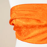 Orange floral jacquard fabric | new tess