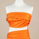Orange floral jacquard fabric | new tess