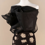 Black silk organza fabric made in Italy | new tess
