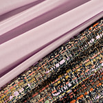 Boucle fabric and pink silk crepe de chine fabric | new tess