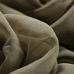Olive green chiffon fabric in pure silk | new tess