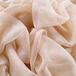 Almond beige chiffon fabric in pure silk | new tess