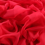 Fire red chiffon fabric in pure silk | new tess
