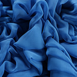 Portofino blue chiffon fabric in pure silk | new tess