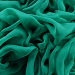 Bright green chiffon fabric in pure silk | new tess