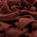 Walnut brown chiffon fabric in pure silk | new tess