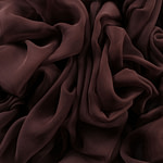 Dark brown chiffon fabric in pure silk | new tess