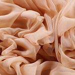 Biscuit beige chiffon fabric in pure silk | new tess