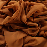 Caramel brown chiffon fabric in pure silk | new tess