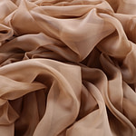 Honey brown chiffon fabric in pure silk | new tess