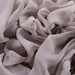 Steel silver chiffon fabric in pure silk | new tess